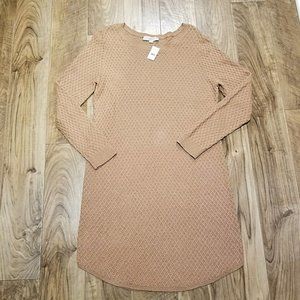 New Ann Taylor LOFT Sweater Dress  XL Tall Womens Brown Camel Hair Tunic Sheath